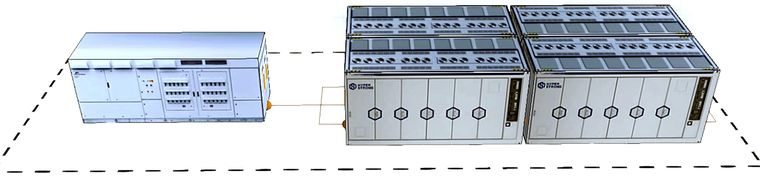 Energy station 3D model with PCS and BESS containers