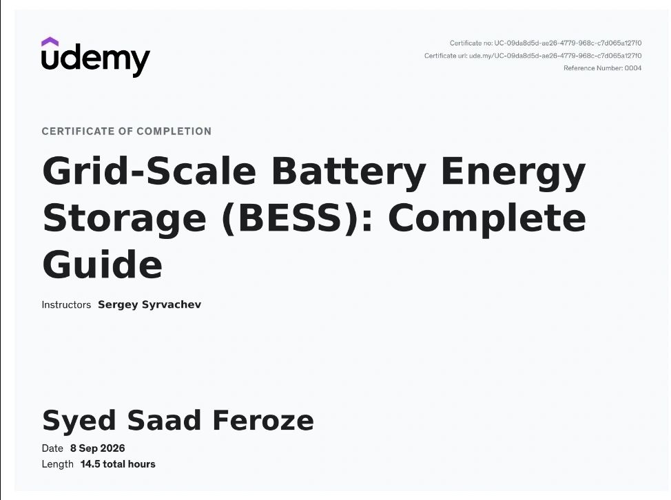 Image from Repost: I recently completed Grid-Scale Battery Energy Storage (BESS).